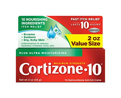 Book Cover Cortizone-10 Plus Ultra Moisturizing Cream, 2 Ounce, Anti-Itch Cream with Aloe Vera and Vitamin A, Helps Relieve Itchy, Dry Skin associated with Rashes, Eczema and Psoriasis