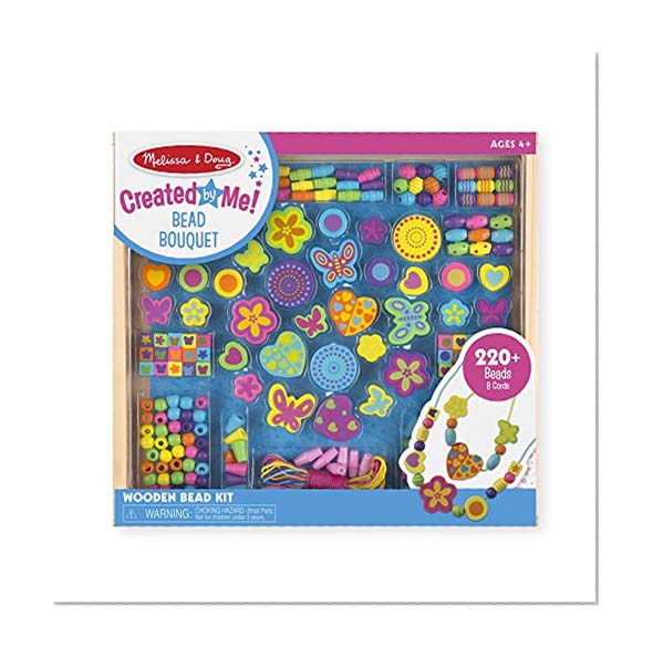 Book Cover Melissa & Doug Bead Bouquet Deluxe Wooden Bead Set With 220+ Beads for Jewelry-Making