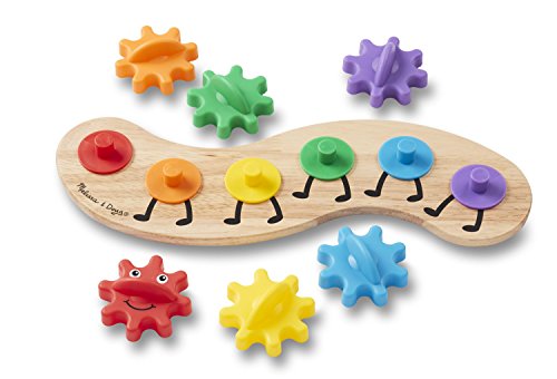 Book Cover Melissa & Doug Rainbow Caterpillar Gear Toy With 6 Interchangeable Gears - For Toddlers And Babies