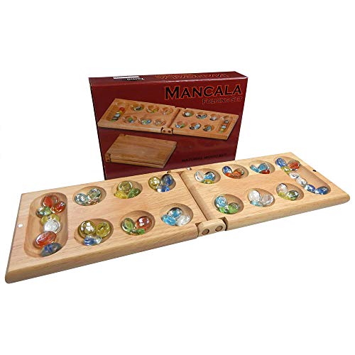 Melissa Wood Folding Mancala Board Game - 17.5 Inch Set