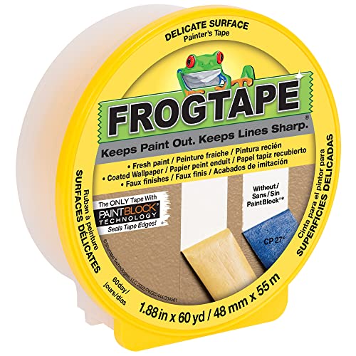 Book Cover FROGTAPE 280222 Delicate Surface Painter's Tape with PaintBlock, 1.88 inch width, Yellow