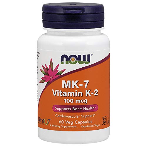 Book Cover NOW Supplements, MK-7 Vitamin K-2 100 mcg, 60 Veg Capsules