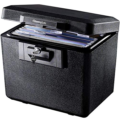 Book Cover SentrySafe 1170 Fireproof Box with Key Lock 0.61 Cubic Feet, Black