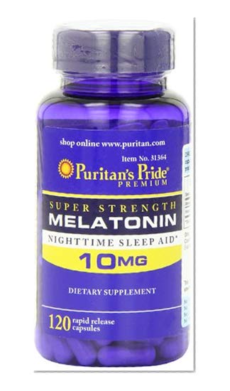Puritan's Pride Super Strength Rapid Release Capsules, Melatonin, 10 mg, 120 Count