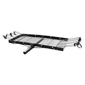 Tow Tuff 62-Inch Steel Cargo Carrier with Bike Rack, 500 lb Capacity, Black - 2-in-1 Rear Hitch Mount for Car, Truck or SUV with 2-Inch Receiver, Hauls Up to 4 Bikes, Tie-Down Strap Included