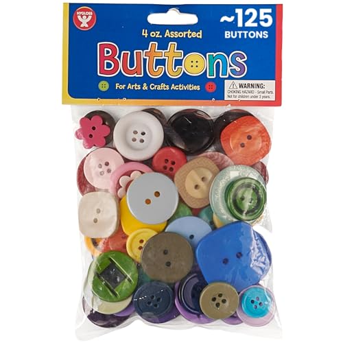 Hygloss Products Bag O Assorted Buttons for Arts and Crafts, 4-Ounce, 4 Oz