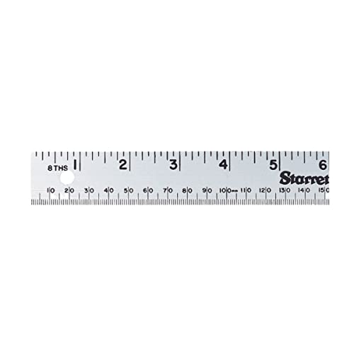 Starrett Aluminum Meter Stick Metric/English - 39.37" Blade Length, 1-1/8" Blade Width, 0.075" Thickness 1mm, 1/8" Graduations - MS-2