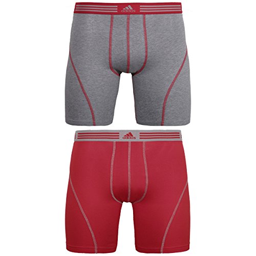 adidas Men's Athletic Stretch Cotton Boxer Brief Underwear (2-Pack)