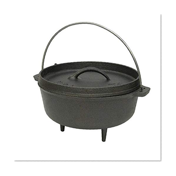 Stansport Non-Seasoned Cast Iron Dutch Oven with Legs (2-Quart)