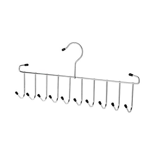 Organize It All 10-Hook Tie and Belt Accessory Closet Hanger, Chrome
