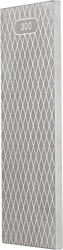 Trend Diamond Sharpening Stone Kit, 8 x 3 Inch Double Sided (300/1000 Grit) Bench Stone with Pouch, Cleaning Block & Non-Slip Mat, DWS/CP8/FC, Silver