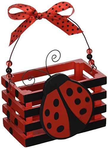Adorable Ladybug with Hearts Wood Crate for Home Decor, Party Favor Or Decoration