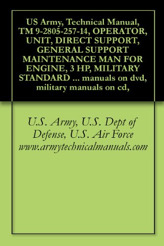 US Army, Technical Manual, TM 9-2805-257-14, OPERATOR, UNIT, DIRECT SUPPORT, GENERAL SUPPORT MAINTENANCE MAN FOR ENGINE, 3 HP, MILITARY STANDARD MODELS ... manuals on dvd, military manuals on cd,
