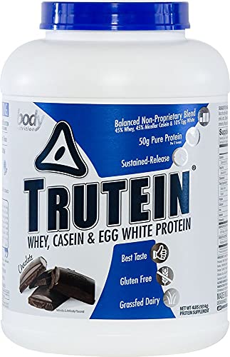 Body Nutrition, Trutein Protein Powder, Breakfast Shake, Meal Replacement, and Pre and Post Workout Recovery Drink Mix, 25 Grams of Protein, Chocolate, 4 Pounds