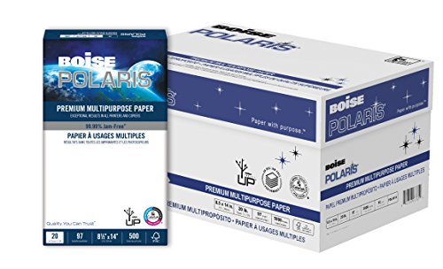 Book Cover BOISE POLARIS Premium Multipurpose Paper, 8.5 x 14, 97 Bright White, 20 lb, 10 ream carton (5,000 Sheets)