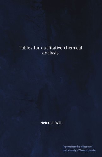 Tables for qualitative chemical analysis