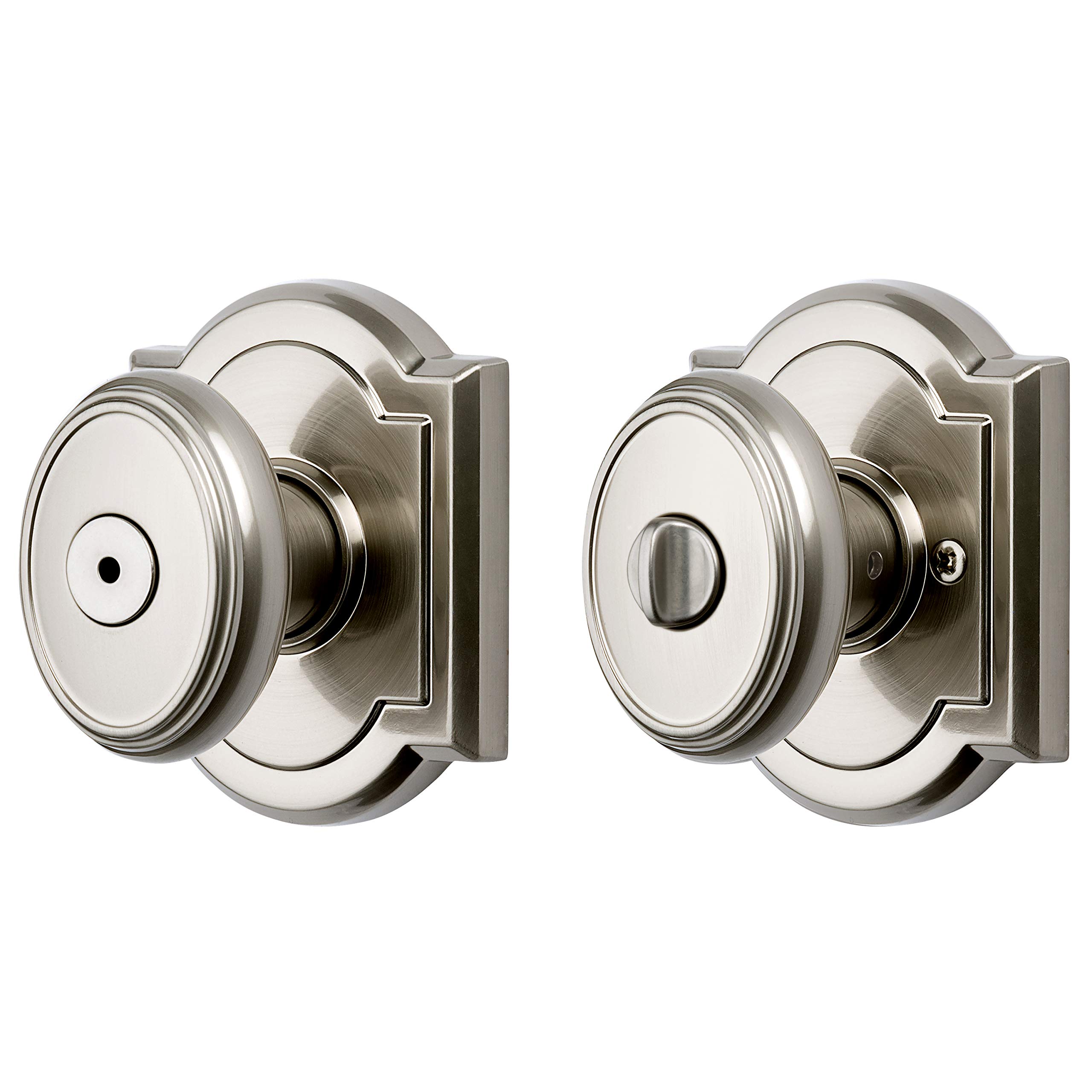 Baldwin Prestige Carnaby Bed/Bath Knob in Satin Nickel