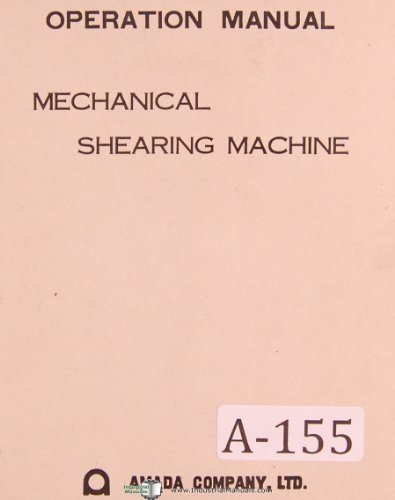 Amada M-3045 Mechanical Shear Machine Operators Instruction Manual