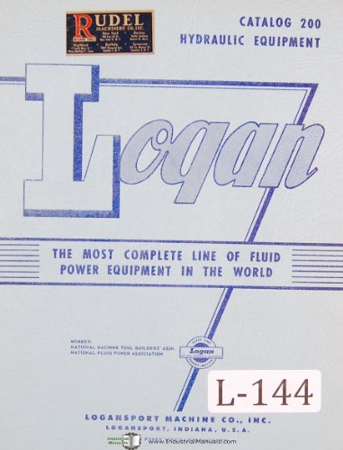 Logan Catalog 200, Complete Line of Hydraulic Cylingers & Valves Manual 109 Page