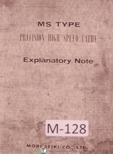 Mori Seiki Operators Instruction MS Type Lathe Manual