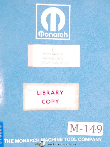 Monarch Series 10 CNC Lathe Programming Manual Year (1967)