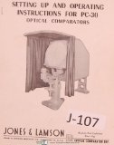 Jones Lamson PC-30 Optical Comparators Setting Up and Operating Manual