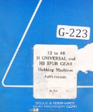 Gould Eberhardt 12 to 48 H Universal HS Spur Gear Hobbing Manual