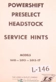 Lodge Shipley 1610-2013 2013-17 Powershift Select Headstock Service Hints Manual