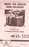 Stryco Operators Instruction Auto Bandsaw Welder MF-3 Manual
