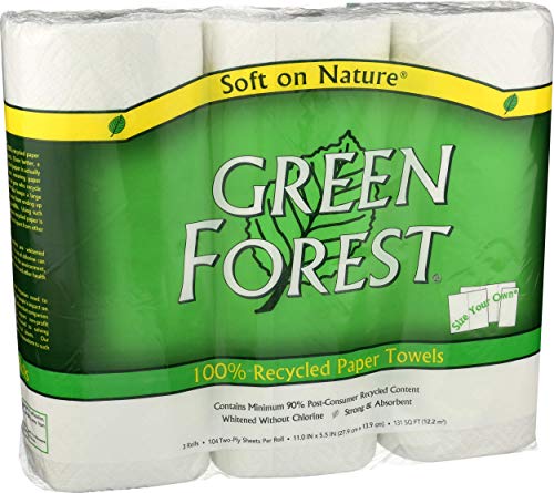 Green Forest 100% Recycled Paper Towels, 10 pack, 3X104 Count