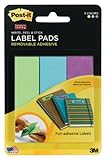Post-it Super Sticky Removable Label Pads, 1 x 3 Inches, Green, Blue, Yellow, 75 Labels per pack (3 Pads) (2900-LBG)