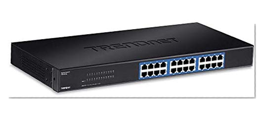 TRENDnet 24-Port Unmanaged Gigabit 10/100/1000 Mbps GREENnet Metal Housing Switch, 48 Gbps Switching Fabric, Fanless, Rack Mountable, Lifetime Protection, TEG-S24G