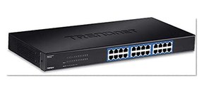 TRENDnet 24-Port Unmanaged Gigabit 10/100/1000 Mbps GREENnet Metal Housing Switch, 48 Gbps Switching Fabric, Fanless, Rack Mountable, Lifetime Protection, TEG-S24G