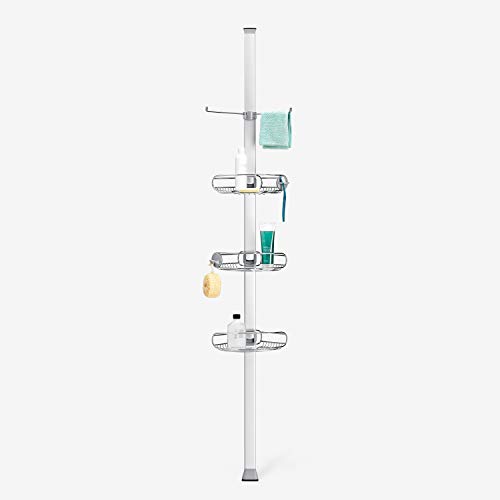 Book Cover simplehuman 9' Tension Pole Shower Caddy, Stainless Steel and Anodized Aluminum