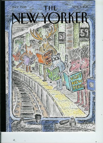 The New Yorker, Volume LXXXVII, No. 7, April 4, 2011 (Cover) In Transit) / Jon Lee Anderson on Libya; Robin Williams, pi; Lucinda Williams.