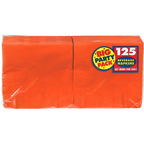 Big Party Pack Orange Peel Beverage Napkins | Pack of 125 | Party Supply