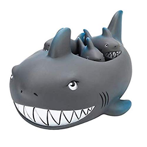 Book Cover Playmaker Toys Rubber Shark Family Bathtub Pals - Floating Bath Tub Toy
