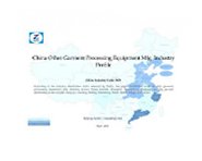 China Other Garment Processing Equipment Mfg. Industry Profile - CIC3659