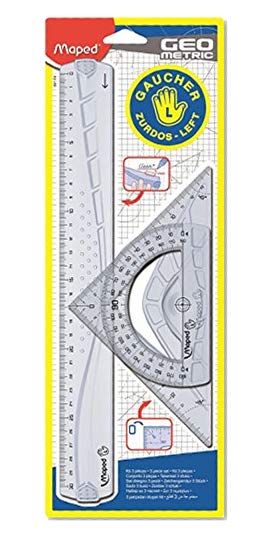 Maped Kit geometrie Spécial Gauchers, 3 pièces, transparent
