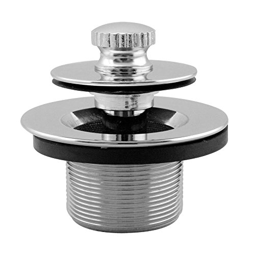 Westbrass 79438CP-F 1.375 in. NPSM Fine Thread Twist-and-Close Bath Drain Plug in Chrome