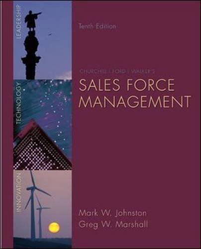 By Mark Johnston, Greg Marshall: Sales Force Management Tenth (10th) Edition