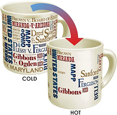 Supreme Court Heat Changing Mug - Add Coffee or Tea to Reveal the Winners of Famous Supreme Court Cases - Comes in a Fun Gift Box