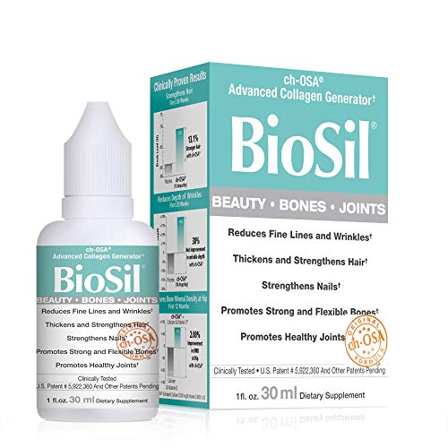 Book Cover BioSil by Natural Factors, Beauty, Bones, Joints Liquid, Supports Healthy Hair, Skin and Nails, Vegan Collagen, Elastin and Keratin Generator, 1 fl oz (120 servings)