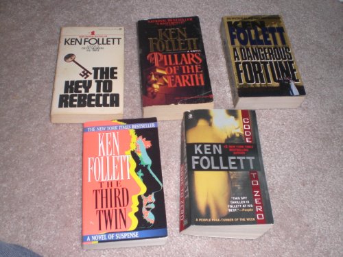 Ken Follett- 5 Paperbacks- Pillars of the Earth, Dangerous Fortune, Key to Rebecca, Code Zero & the Third Man