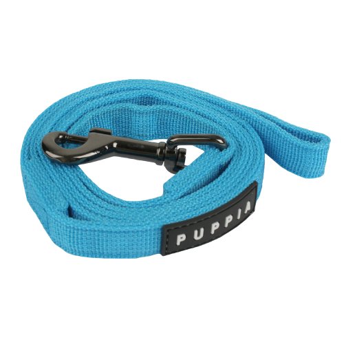 Book Cover Puppia Two Tone Dog Lead Strong Durable Comfortable Grip Walking Training Leash for Small & Medium Dog, Sky Blue, Medium