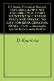 US Army, Technical Manual, TM 9-4110-241-23P, UNIT AND DIRECT SUPPORT MAINTENANCE REPAIR PARTS AND SPECIAL TO LIST FOR REFRIGERATOR, PANEL TYPE PREFABRICATED ... manauals, special forces, army field m
