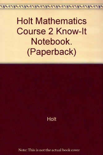 Holt Mathematics Course 2 Know-It Notebook. (Paperback)
