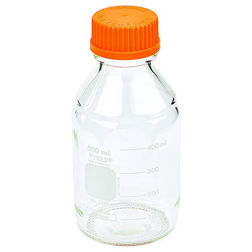 Book Cover PYREX 500mL Round Media Storage Bottles, with GL45 Screw Cap, Ea