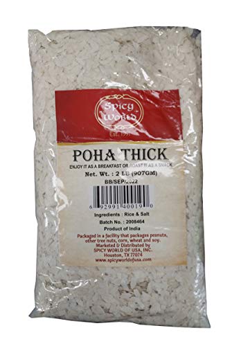 Spicy World Swad Poha THICK (Flattened Rice), 32 Ounce, 2 pound (pack of 1)