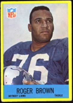 Roger Brown "Detroit Lions" 1967 NFL Football Trading Card (Philadelphia Chewing Gum) (#62)